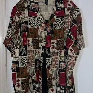 Animal Print Button-Up Shirt